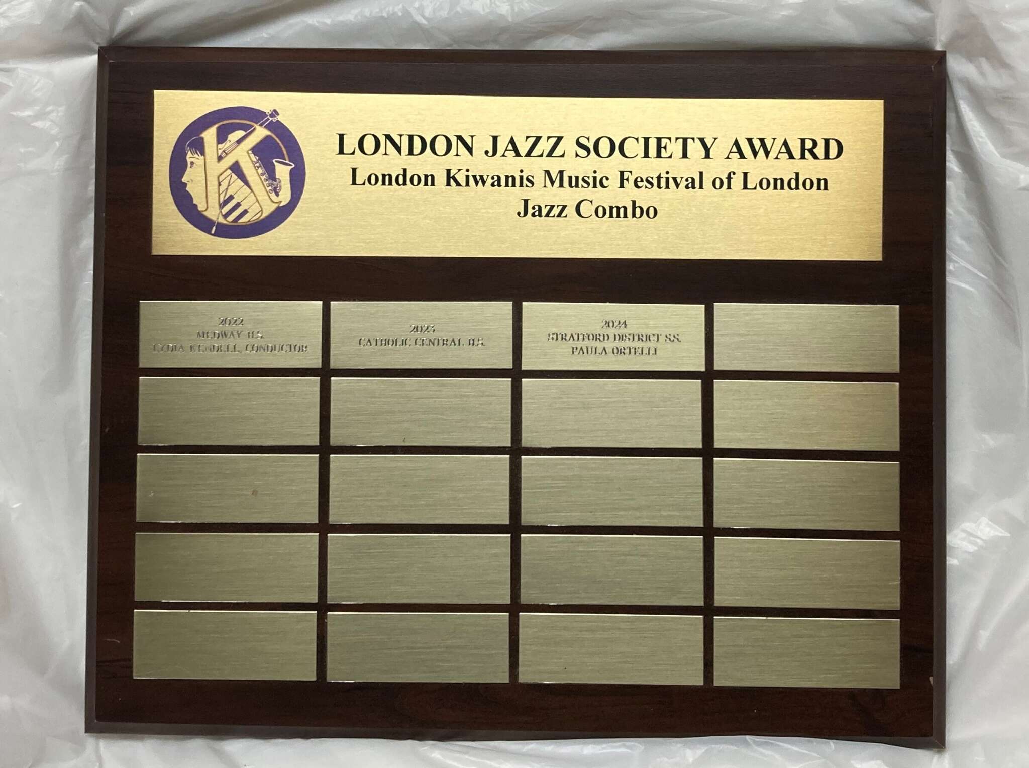 London Jazz Society Plaque